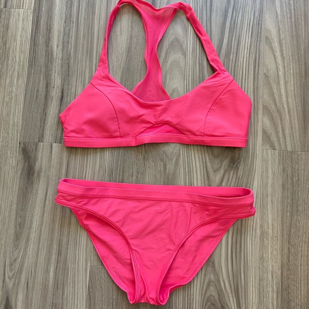 Hot pink Lululemon 2 piece swimsuit size small